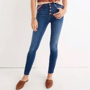 MADEWELL Med Wash 9” Highrise Button Fly Stretch Skinny Ankle Jeans Size 27
